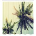 thumbnail image 3 of Ambesonne Palm Tree Shower Curtain, Caribbean Coastline Ocean, 69"Wx84"L, Pale Yellow Green Brown, 3 of 3