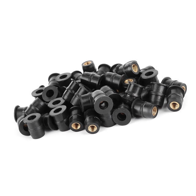 M5 Rubber Nuts 5mm Metric Motorcycle Windscreen Fairing Fastener Fixing Tool Universal Waterproof Sealing Black