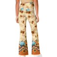thumbnail image 3 of DISNIMO Halloween Pumpkin Sunflower Yoga Pants for Girls Size 5t Flare Leggings Sport Yoga Pants Kids Workout Bell Bottoms for Kids Yoga Pants Flare with Pockets Elastic Waist, 3 of 7