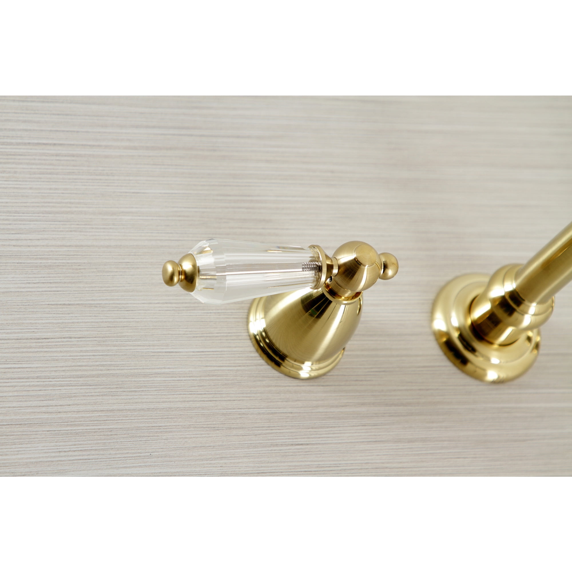 Kingston Brass KS7027WLL Wilshire Two-Handle Wall Mount Roman Tub Faucet, Brushed Brass