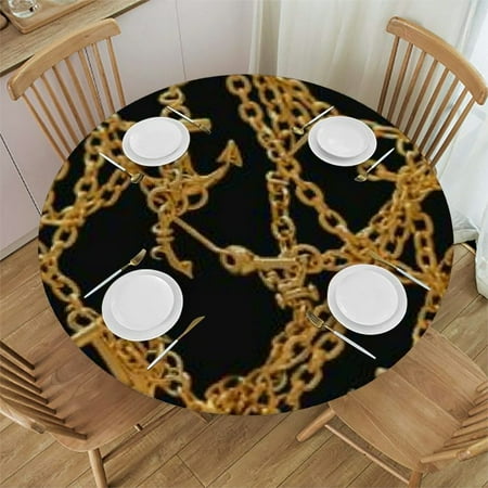 

Qlo0ole Baroque Golden Anchor Black -Table Cover Round Table Tablecloth with Waterproof Table Cloths Table Cloth Round Tablecloth Picnic Outdoor Tablecloths Table Decor for Living Room Picnic 46-50