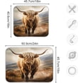thumbnail image 3 of FREEAMG Highland Cow Dish Drying Mat for Kitchen Counter, Ultra Absorbent Reversible Microfiber Dishes Drying Rack Pad Heat-resistant Mats 16x18in, 3 of 7