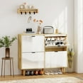 thumbnail image 2 of HOMCOM Armoire à Chaussures Étroite, Armoire de Rangement pour Chaussures à 4 Tiroirs Basculants, Blanc, 2 of 10