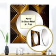 thumbnail image 3 of Designart "Optical Illusion Vintage Gilded Geometric Aspects I" Abstract Spirals Square Mirror Wall Decor Transitional - Large Gold Square Bathroom Mirror - Square Printed Wall Mirror Art, 3 of 5