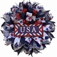 thumbnail image 4 of AZXY 4th of July Patriotic Mesh Wreath with USA Sign & Star-Stripe Ribbons, for Front Door & Porch, Ideal for Independence Day & All Patriotic Holidays, 4 of 7