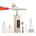 thumbnail image 1 of Portable Airbrush Set with Compressor Handheld Cordless Airbrush Pen with LCD Screen Double Action 3 Levels Adjustable Pressure Built-in Battery for Painting Model Coloring Nail Art Makeup Cake, 1 of 8