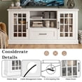 thumbnail image 4 of LIVIZA Modern Farmhouse TV Stand for TVs up to 70", Entertainment Center with Storage Cabinet & Glass Door,White, 4 of 8