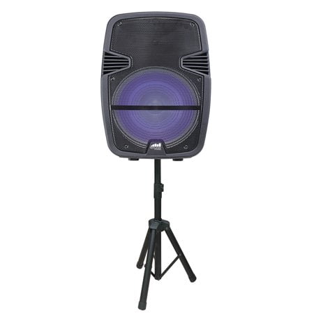 Portable 15" Bt Spk W/Disco Lights & Stnd