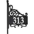thumbnail image 4 of Whitehall Products 14337 Nite Bright Acanthus Reflective Post Sign Address Plaque, Black/White, 4 of 10