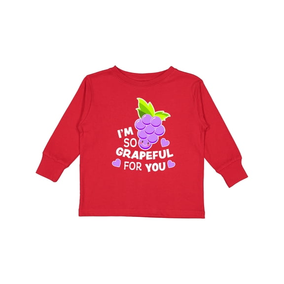 Inktastic Im So Grapeful For You with Cute Grapes Boys or Girls Long Sleeve Toddler T-Shirt