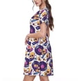 thumbnail image 2 of Disketp record rock Skull star para Vestido de Manga Corta para Mujeres, Vestidos de Verano para Mujeres, Casual y Holgado para la Playa, 2 of 6