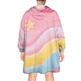 thumbnail image 2 of Colorful Cloud Star Pattern Wearable Oversized Blanket,Wearable Blanket Hoodie for Adults,Cozy Hooded Blankets with Super Pockets,Super Warm Fuzzy Pullover for Women & Men, 2 of 6