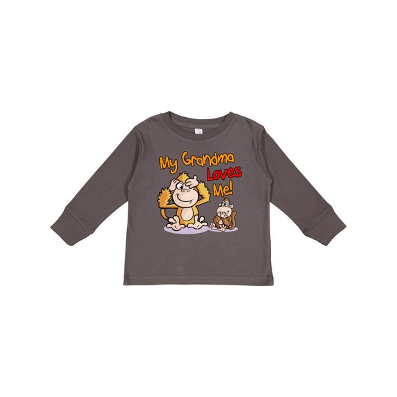 Inktastic My Grandma Loves Me Monkey Boys or Girls Long Sleeve Toddler T-Shirt