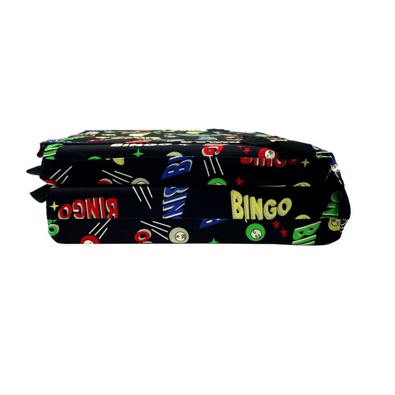 Folding Dual Patterned Foam Bingo Hall Game Seat Cushion Double Office  Chair Back Support Pad 