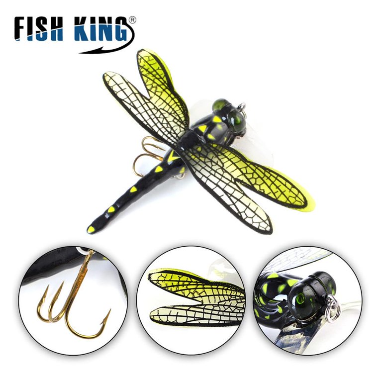 Hot Lifelike Eyes Artificial Topwater Dragonfly Fly Fishing Lure