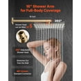 thumbnail image 4 of VEVOR Shower Faucet Set, Rainfall Bathroom Shower System with 10-Inch Square Rain Shower Head and Handheld Spray, Wall Mounted Bath Fixtures with Brass Valve and Trim Kit, Brushed Gold, 4 of 9