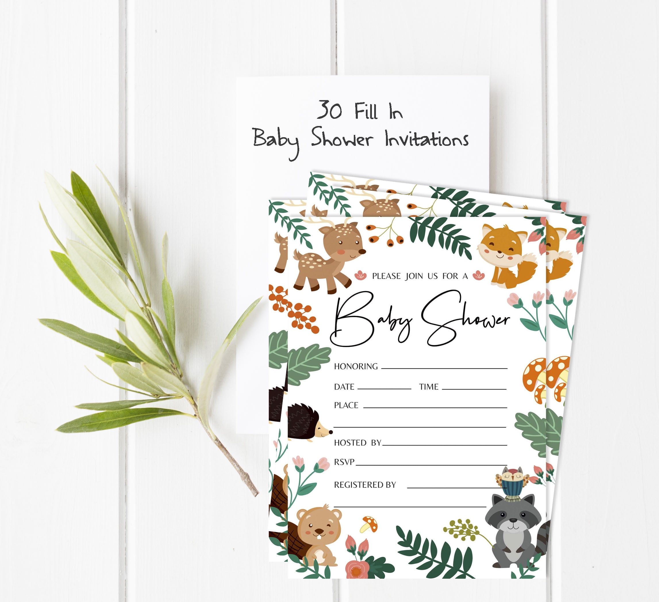 Inkdotpot Set Of 30Jungle Animals Baby Shower Invitations-Diaper Raffle Tickets And Baby Shower Book Request Cards Gender Neutral Invites Its A Boy Its A Girl
