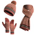 thumbnail image 1 of Winter Beanie Hat Scarf Set Women Slouchy Scarf Warm Knitted Hat For OutdoorRed, 1 of 5
