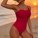thumbnail image 1 of Traje de baño de una pieza para mujer, conjuntos de bikini para mujer, moda de primavera para mujer, estilo falda de color sólido conservador, conjunto de traje de baño con abertura y unión, 1 of 9