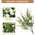 thumbnail image 3 of ZOELNIC 6 PCS Outdoor Artificial Plant Flower UV Resistant Fake Stems Plants, Faux Shrubs Outdoor Greenery Plastic Plants for Outside Garden Porch Window Home Wedding Farmhouse Patio Decor, White, 3 of 8