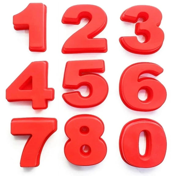 9 Pieces Chocolate Moulds Silicone Numbers Shaped Baking Molds Fondant Mould Candle Mold Perfect Gifts for Baking Lovers
