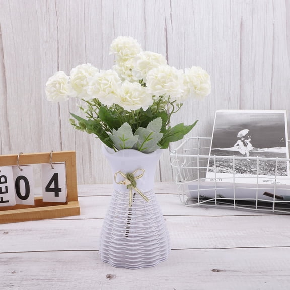 Artificial Hydrangea Bouquet, Lifelike Faux Flowers for Wedding Centerpieces and Home Decor, Fake Floral Arrangement for Living Room Table Entryway, No Maintenance Required, White