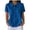 Blue, variant on Womens Summer Tops Waffle Knit Button Down Shirts Casual V Neck Short Sleeve Shacket Jacket Dressy Blouses Orange,L