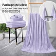 thumbnail image 2 of Jessy Home 8 Pcs Purple Bicolor bar Stripe Large Bath Towels Set 2 Oversized Bathroom Towels, 2 Hand Towels, 4 Washcloths, 2 of 7