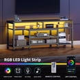 thumbnail image 2 of Tydimor Modern TV Stand for TVs up to 60", Media Console with Storage for Living Room, LED Entertainment Center with Outlets, Black, 2 of 8