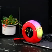 HOZVOMI Bluetooth 5.3 Speaker with Low Latency Wide Area Sound Effect RGB Colorful Lights High Battery Life Multifunctional Wireless, Red