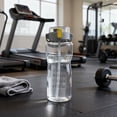 thumbnail image 5 of Large Capacity 68 oz Fitness Water Bottle Double Straw Lid Time Markers Handle Sleek Lightweight Water Jug Gray, 5 of 9