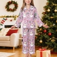 thumbnail image 2 of WUANDIXFA Girl Christmas Pajamas 2 Piece Girls Silk Pajamas Set 3-14Y Soft Satin Sleepwear for Comfortable Nights,Light Pink,7-8 Years, 2 of 9