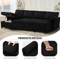 thumbnail image 3 of ACMEASE 107 Inches Fabric Sectional Sofa with Pull Out Sofa Bed, Modern U Shaped Sofa with Throw Pillows, Comfortable Sleeper Couch with Storage Chaise for Living Room, Black, 3 of 8