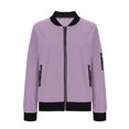 thumbnail image 5 of Bomber Jacket Women Fall Lightweight Long Sleeve Relaxed Fit Casual Zip Up Jackets Outerwear with Pockets, 5 of 6