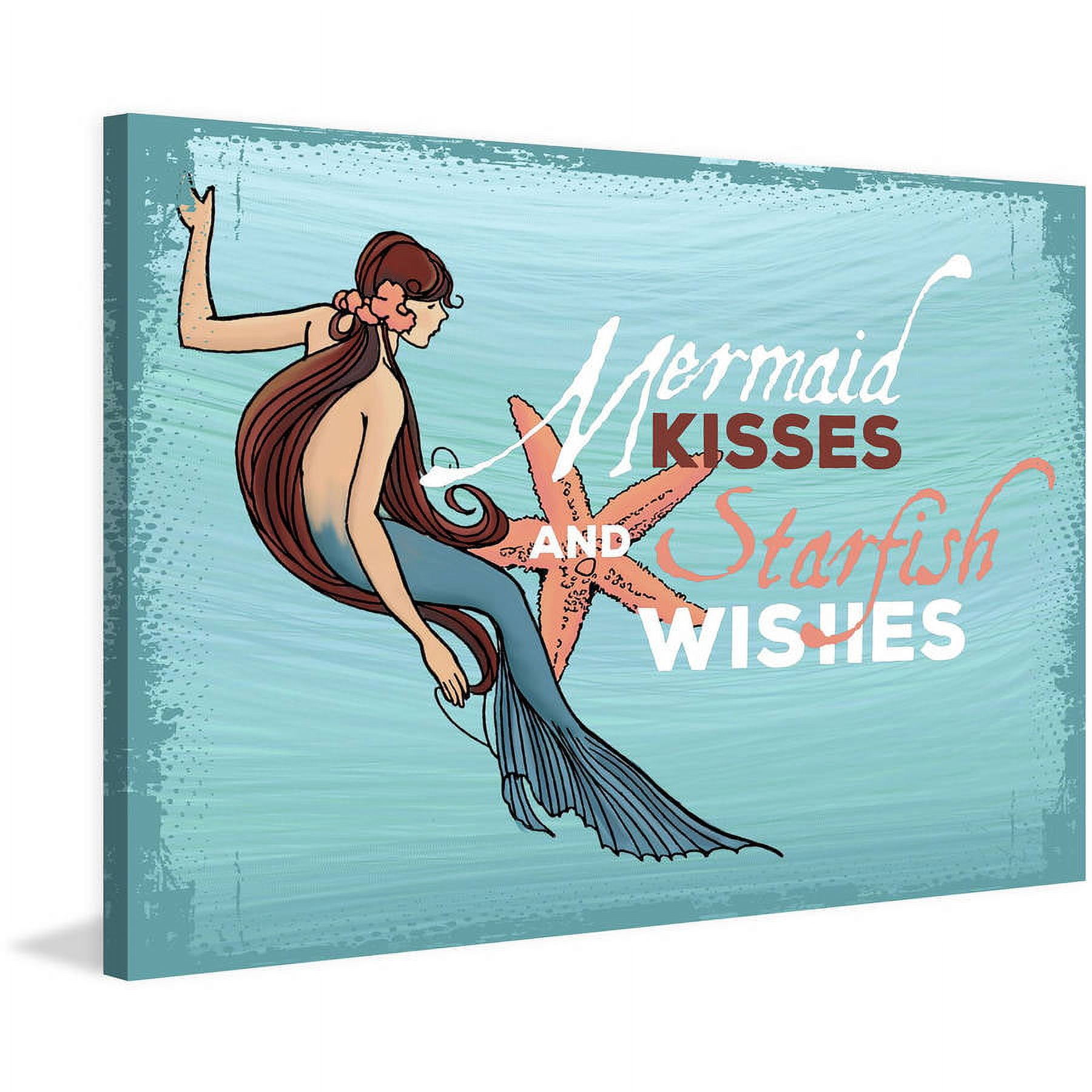 "Mermaid Kisses" Painting Print on Wrapped Canvas