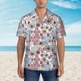 thumbnail image 2 of Xecao Abstract Floral print Hawaiian shirt - a stylish short-sleeve button-down for men, perfect for casual beach and tropical outings., 2 of 9