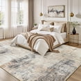 thumbnail image 2 of Reepow 8x10 Grey/Gold Abstract Neutral Machine Washable Non-Slip Backing Low Pile Area Rug for Living Room Bedroom Dining Room, 2 of 8