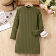 thumbnail image 4 of MEZZALL Girls Slim Fit Bodycon Dress Winter Warm Stretchy Turtleneck Long Sleeve Casual Outfits Toddlers Kids With Soft For Daily Wear And Holiday Parties Trendy Child Crew Neck Party Sundress, 4 of 5