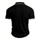 thumbnail image 5 of Camisas Casuales de Manga Corta de los Hombres de 3 Botones con Collar de Solapa, Blusa de Verano Transpirable, 5 of 9