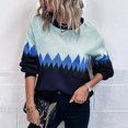 thumbnail image 1 of REDHOTYPE Femmes Col Rond Tricot Pull en Vrac Casual Couleur Bloquant Pull à Manches Longues Top, 1 of 2