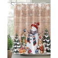 thumbnail image 2 of Fsddascl Christmas Shower Curtain Set - Long 72" x 84" Washable Bathtub Curtain with 12 Hooks, Snowman Animal Xmas Tree Snowflake Wooden Waterproof Fabric Stall Shower Curtains for Bathroom/Bathtub, 2 of 6