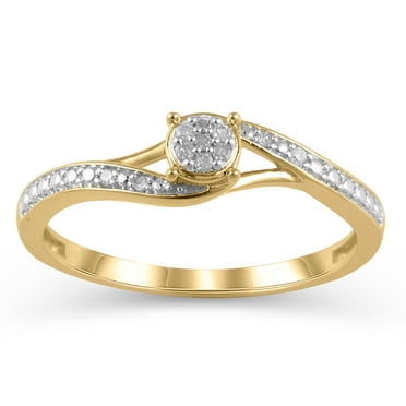 1/20 Carat T.W. JK-I2I3 diamond promise ring in 10K Yellow Gold , Size 9