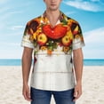 thumbnail image 5 of Uemuo Thanksgiving With Autumn Printed Regular Fit Short Sleeve Casual Hawaiian Shirt for Men,Aloha shirt,Tropical shirt,Floral print shirt,Vacation Beach shirt-Small, 5 of 9