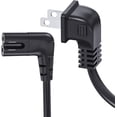 thumbnail image 1 of Cable de alimentación de TV compatible con Samsung TV, Ancable 6 pies 90 grados en ángulo 18 AWG 2 clavijas a C7 forma de L reemplazo para Samsung Philips Toshiba LG Sony Sharp Panasonic Vizio LED TV Sky Box JM cable de datos, 1 of 5
