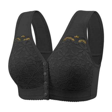 Xiaoxatg Women s Fixed Cup Front Buckle Underwear For The Elderly Plus Size Bra Without Underwire Thin Tank Top Bra Pads for Sports Bras