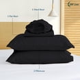 thumbnail image 3 of 1000 Thread Count 4 Piece Quality Sheet Set 21 Inch Deep Pocket 100% Egyptian Cotton Color Black Solid Size King, 3 of 7