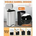 thumbnail image 2 of Dkelincs 8 Gallo/ 30L Step Trash Can with Lid, Stainless Steel Garbage Can Kitchen Trash Can with Foot Pedal & Liner, Silver, 2 of 7