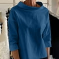 thumbnail image 2 of LIaqionyy Womens Turtleneck Tops Long Sleeve Cotton T Shirts Dressy Casual Lightweight Work Blouse Undershirt, 2 of 6