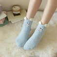 thumbnail image 4 of Christmas Blue Comfortable Tube Socks Winter Socks1 Pair Fuzzy Socks Ear Design Tube Socks Cute Animal Socks Fluffy Soft Winter Warm Socks Christmas Easter Giftsfor Women, 4 of 5