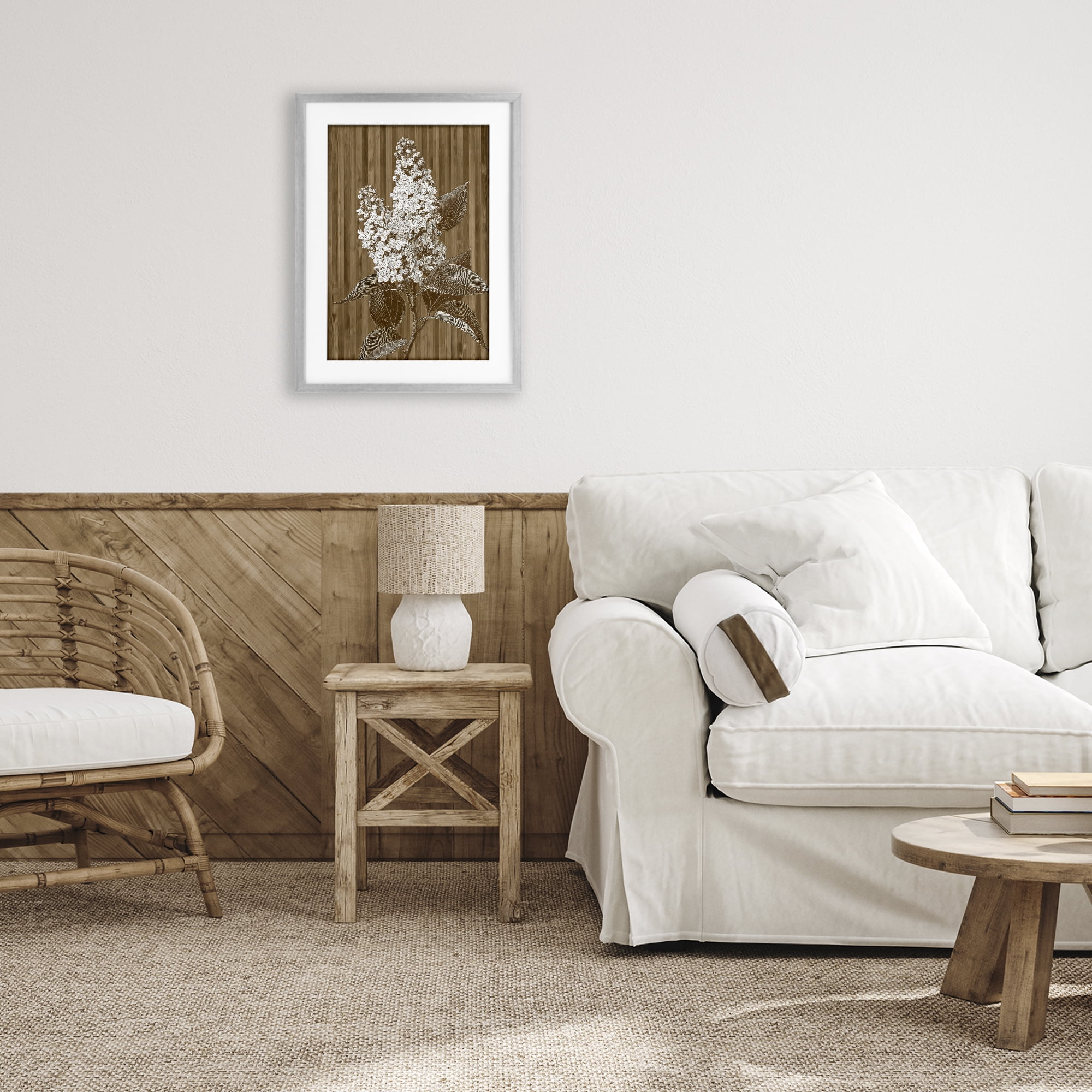 Stupell Industries Vintage Striped Lilac Study Gray Framed Print Under Glass, design by Petal Prints Design